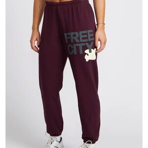 Free City Coffee Color Large Logo Pants Size XS